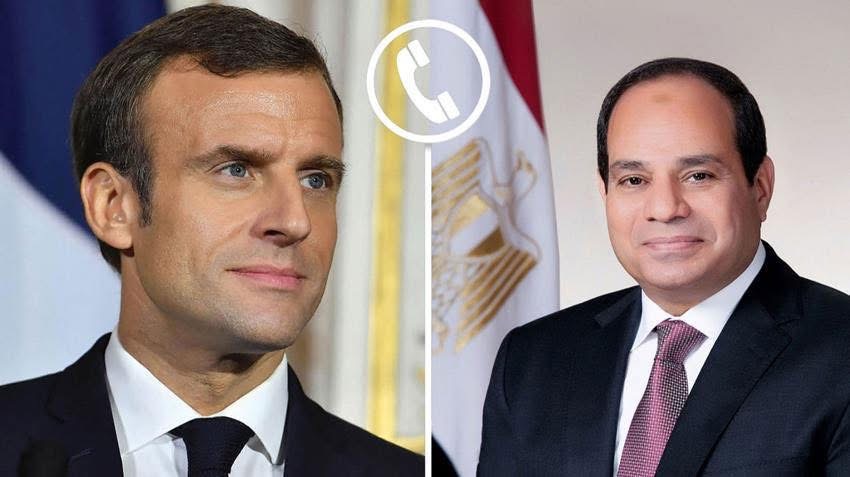 الرئيس السيسى يتلقى إتصالاً هاتفياً من الرئيس الفرنسى 