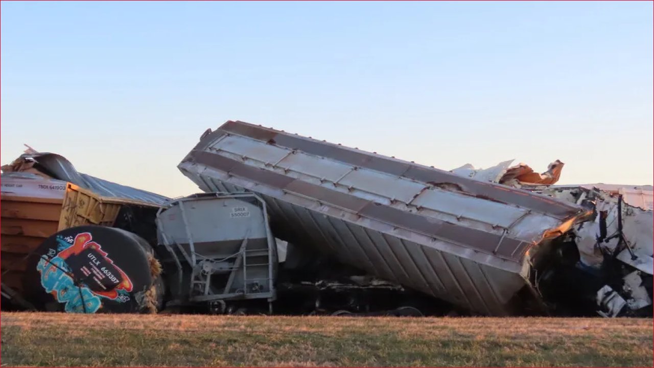خروج قطار عن مساره في كنتاكي يثير مخاوف تسرب مواد كيميائية وحريق